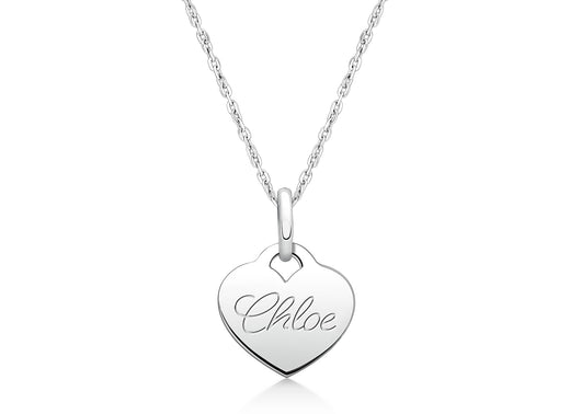 Baby Heart, Engraved Children’s Necklace for Girls (FREE Personalization) – Sterling Silver