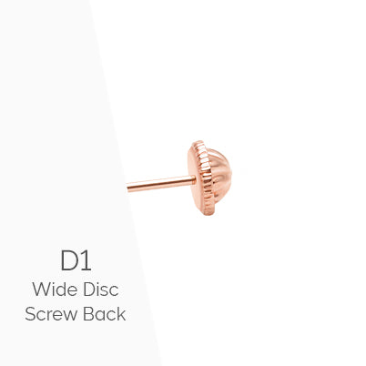 5mm Classic Round Studs, Baby/Children’s Earrings, Screw Back – 14K Rose Gold