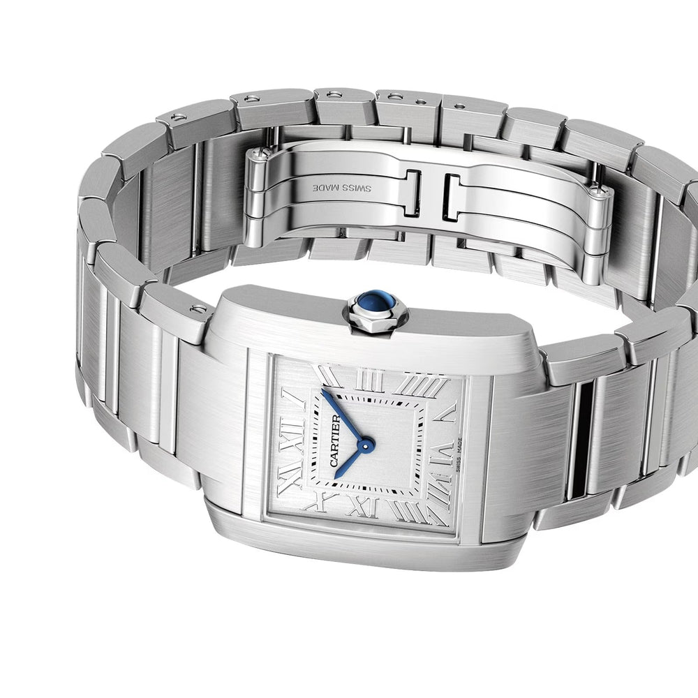 Unworn Tank Francaise, Medium Stainless Steel, 32mm x 27mm, Ref# WSTA0074, box and papers