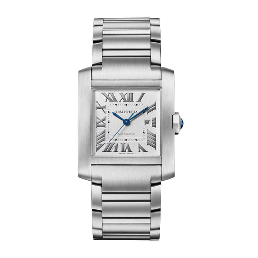 Unworn Tank Francaise, Medium Stainless Steel, 32mm x 27mm, Ref# WSTA0074, box and papers