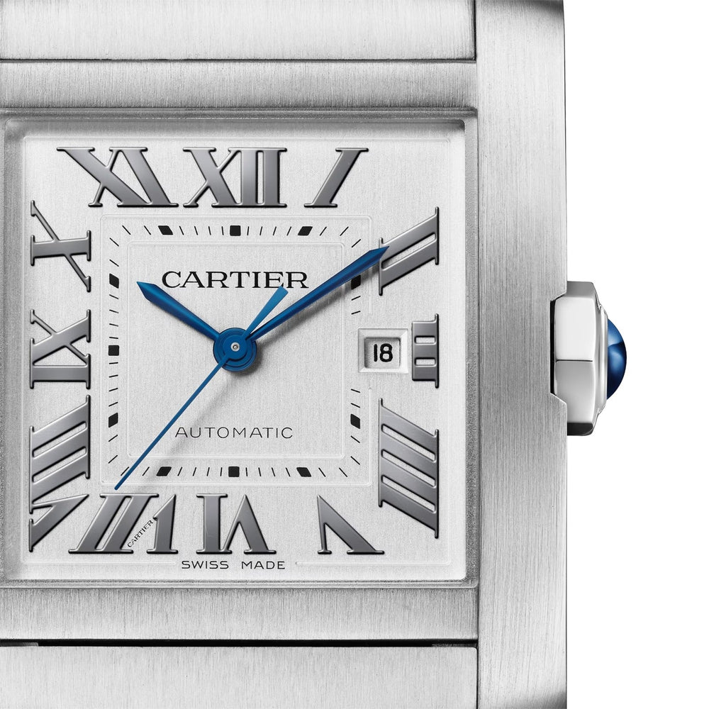 Unworn Tank Francaise, Medium Stainless Steel, 32mm x 27mm, Ref# WSTA0074, box and papers