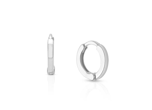 9mm Modern Huggie Hoops, Baby/Children’s Earrings – 14K White Gold