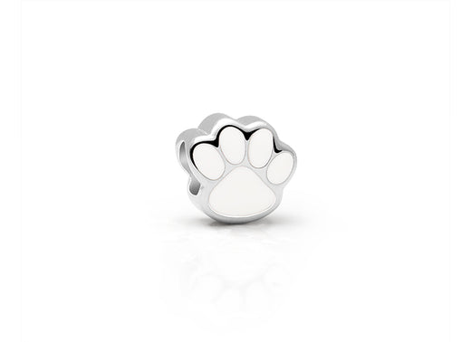 Furry Friend, Sterling Silver and White Enamel Paw Print – Children’s Adoré™ Charm