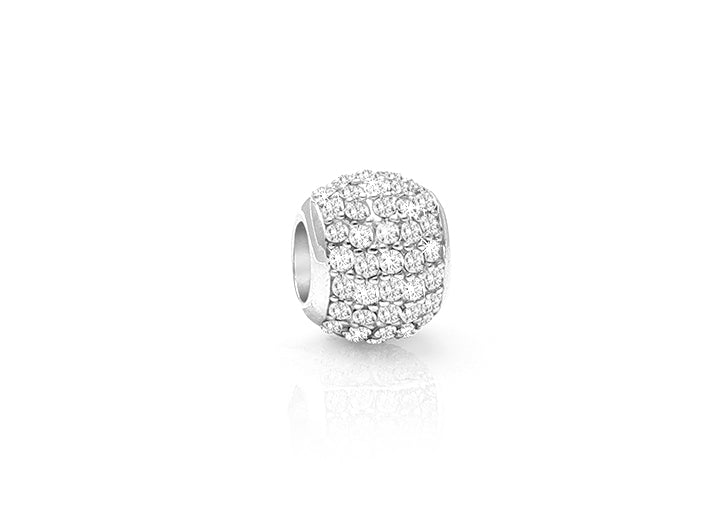 Kingdom of Heaven, Sterling Silver and Clear CZ Sparkling Lights Pavé Round – Children’s Adoré™ Charm