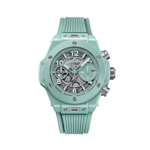Unworn Big Bang Unico Mint Green Ceramic 42, 441.GS.5221.RX, box and papers