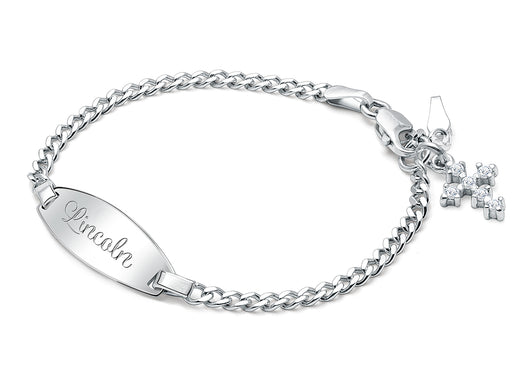Classic Baby/Children’s Engraved ID Bracelet for Boys – Sterling Silver