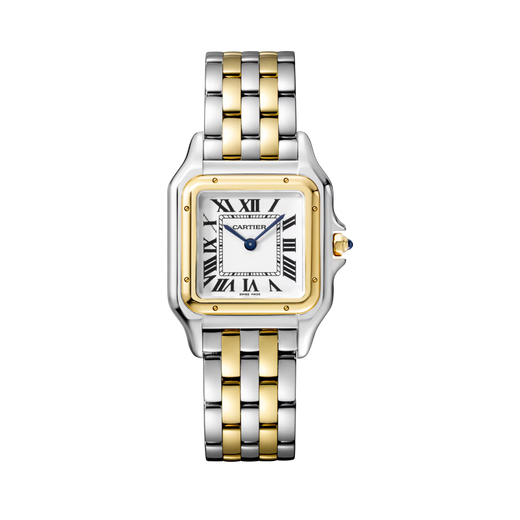 Unworn Panthère, Stainless Steel, 18k Yellow Gold, 29mm x 37mm, Ref# W2PN0007, box and papers