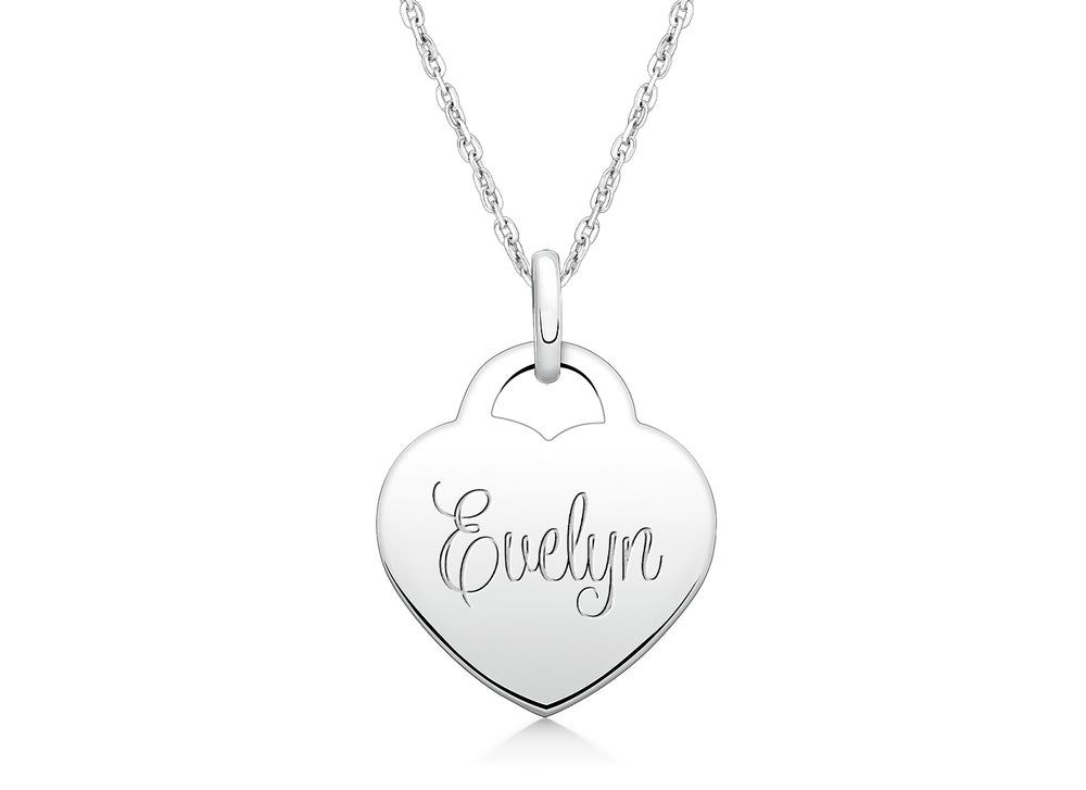 Small Heart, Communion Engraved Children’s Necklace for Girls (FREE Personalization) – Sterling Silver