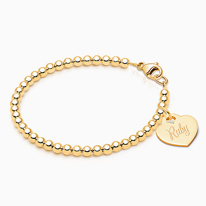 ‘P’ Initial Studs Personalized Baby/Children’s Earrings, Screw Back – 14K Gold