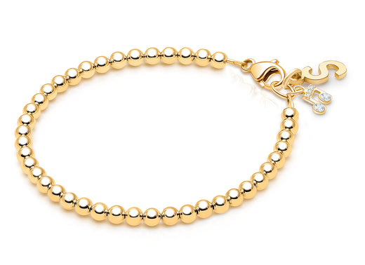 3mm Tiny Blessings Beads, Baby/Children’s Beaded Bracelet for Boys – 14K Gold