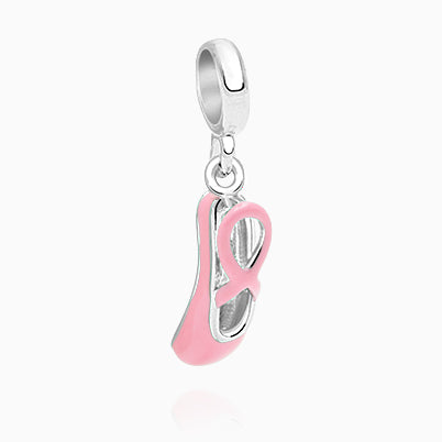Peachy Princess, Sterling Silver and Pink & White Polka Dot Murano Glass (Hand Made in Italy) – Children’s Adoré™ Charm