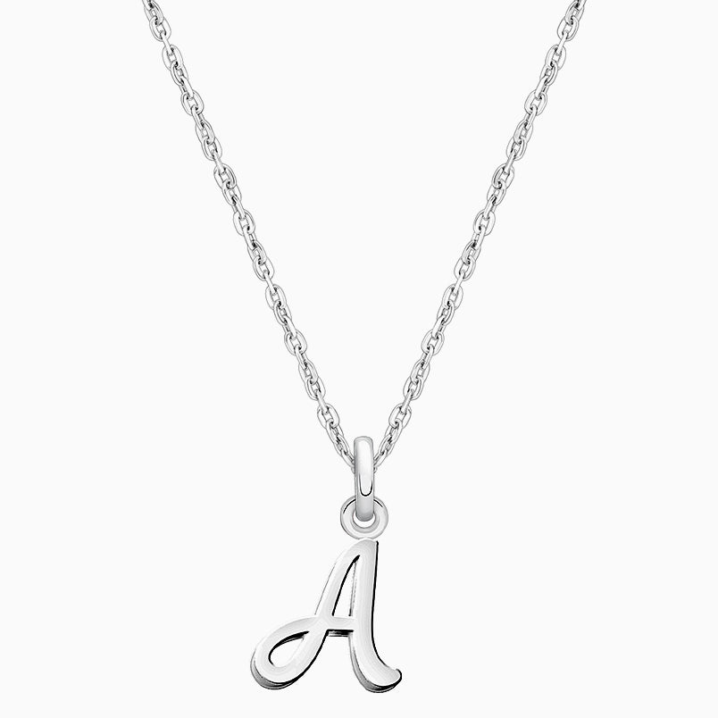 Cursive Initial, Personalized Teen’s Necklace for Girls (Optional Birthstone Charm) – Sterling Silver