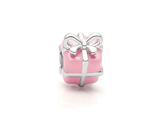 Just For You, Sterling Silver and Pink Enamel Present – Children’s Adoré™ Charm