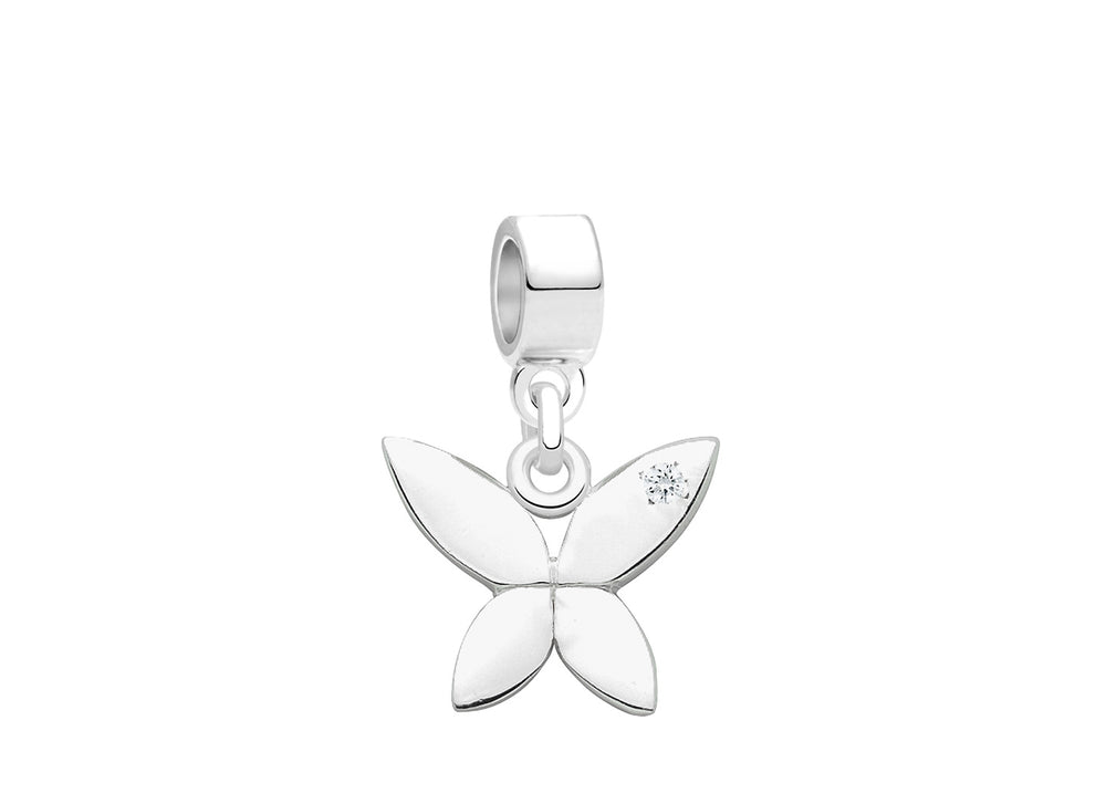 On a Wing and a Whim, Sterling Silver Clear CZ Butterfly – Children’s Adoré™ Dangle Charm
