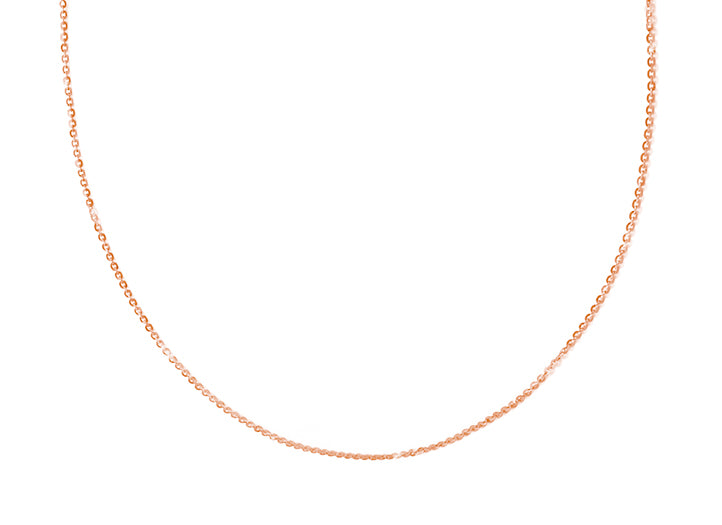 Individual Necklace Chain, Extendable Diamond Cut Cable Chain – 14K Rose Gold