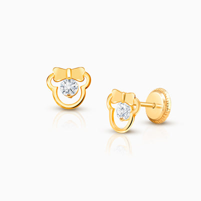 Mini Sliding Miss Mouse, Engraved Children’s Necklace for Girls (FREE Personalization) – 14K Gold