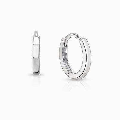 11mm Modern Huggie Hoops, Christening/Baptism Baby/Children’s Earrings – Sterling Silver