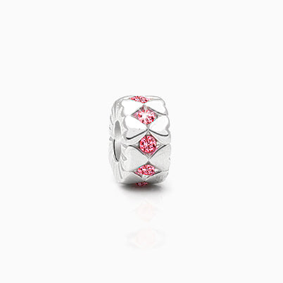 Darling Diva, Sterling Silver and Pink CZ Sparkling Lights Pavé Rondel – Children’s Adoré™ Charm