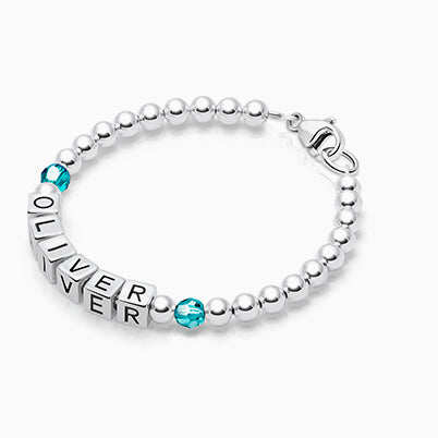 Modern Bar, Baby/Children’s Engraved ID Bracelet for Boys – Sterling Silver