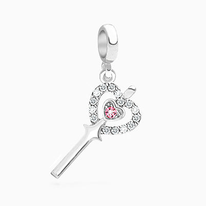 Candy Coated Sprinkles, Sterling Silver and Light Pink CZ Sparkling Lights Pavé Rondel – Children’s Adoré™ Charm