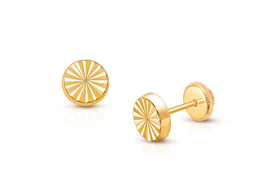 Diamond Cut Cutie, Baby/Children’s Earrings, Screw Back – 14K Gold