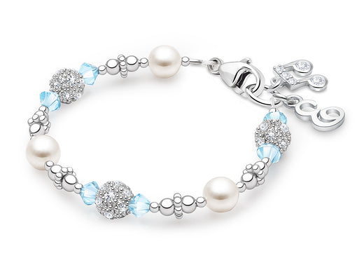 Birthstone, Baby/Children’s Beaded Bracelet for Girls (All 12 Birthstones Avail) – Sterling Silver