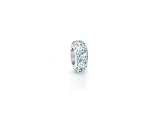 A Kiss Goodnight, Sterling Silver and Blue CZ Sparkling Lights Pavé Rondel – Children’s Adoré™ Charm