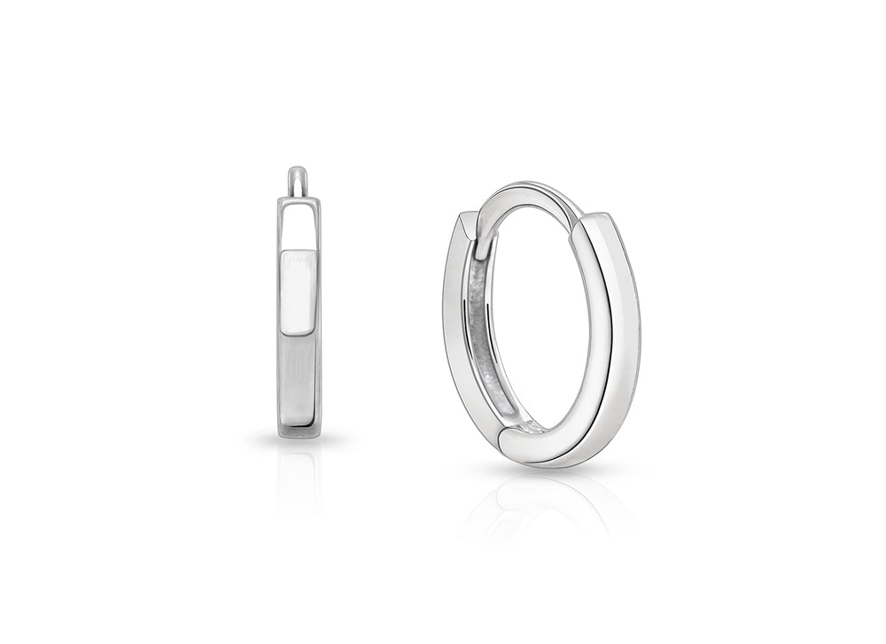 11mm Modern Huggie Hoops, Teen’s Earrings – Sterling Silver