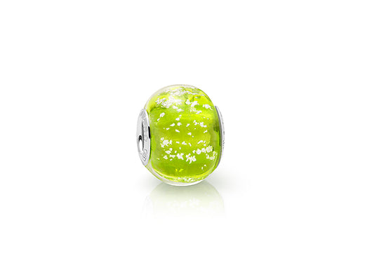 August Birthstone, Sterling Silver and Peridot Green Murano Glass (Hand Made in Italy) – Children’s Adoré™ Charm