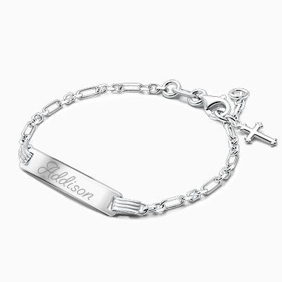 Birthstone, Christening/Baptism Baby/Children’s Name Bracelet for Girls (All 12 Birthstones Avail) – Sterling Silver