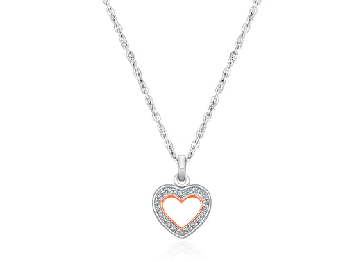 Rosabella™ Heart Silhouette, Children’s 2-Tone Necklace for Girls – Sterling Silver