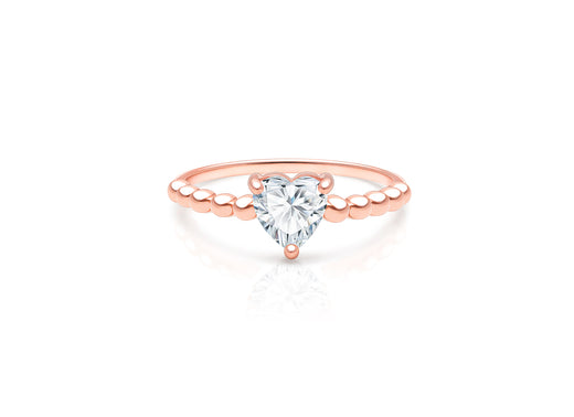 Rosabella™ Love, Clear CZ Heart Children’s Ring for Girls – Sterling Silver