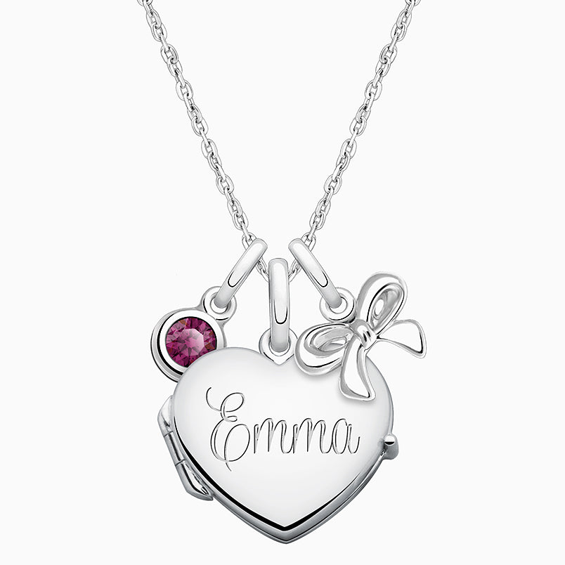 Baby Heart “Design Your Own” Children’s Necklace for Girls (50+ Optional Charms & FREE Engraving) – Sterling Silver