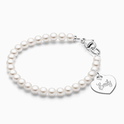 tB® Signature Crystal™ White Opal Teen’s Name Bracelet for Girls – Sterling Silver