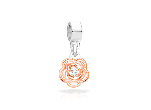 Sweet as a Rose, 2-Tone Sterling Silver with 14K Rose Gold Plating – Children’s Adoré™ Dangle Charm