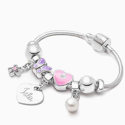 April Birthstone, Sterling Silver and Diamond Clear Murano Glass (Hand Made in Italy) – Children’s Adoré™ Charm