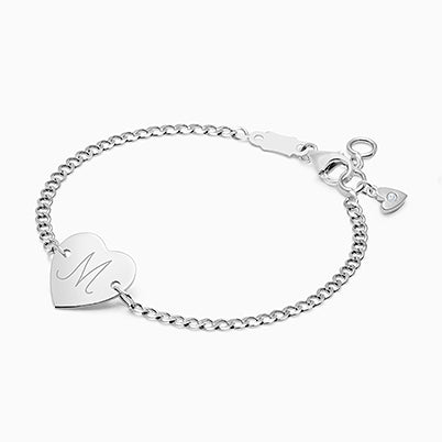 Heart of Gold, Baby/Children’s Engraved ID Bracelet for Girls – 14K Gold