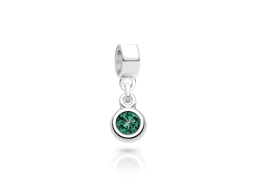 May Birthstone – Emerald, Sterling Silver and Swarovski® Colored Crystal – Children’s Adoré™ Dangle Charm
