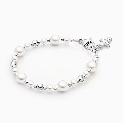 Birthstone, Christening/Baptism Baby/Children’s Beaded Bracelet for Girls (All 12 Birthstones Avail) – Sterling Silver