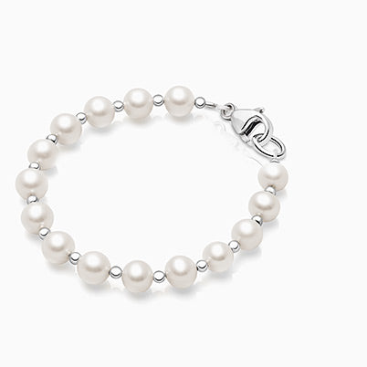 Timeless Pearls, Baby/Children’s Beaded Bracelet for Girls – Sterling Silver
