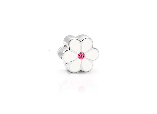 Darling as a Daisy, Sterling Silver, White Enamel and Pink CZ Flower – Children’s Adoré™ Charm