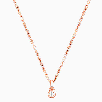Simple Cross, Teeny Tiny Teen’s Necklace for Girls – 14K Rose Gold