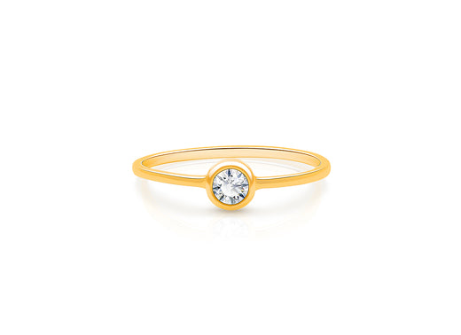 My 1st Diamond Ring, Teen’s Round-Cut Genuine Diamond Ring for Girls – 14K Gold