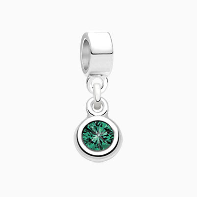 May Birthstone, Sterling Silver and Emerald Green Murano Glass (Hand Made in Italy) – Children’s Adoré™ Charm