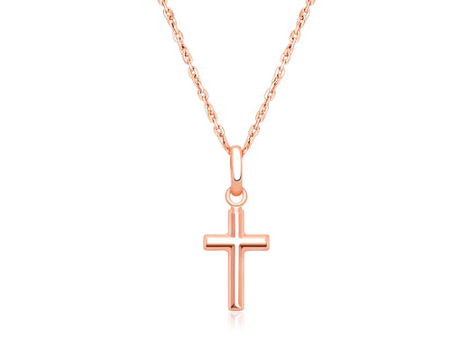 Everlasting Faith, Cross Teen’s Necklace for Girls – 14K Rose Gold