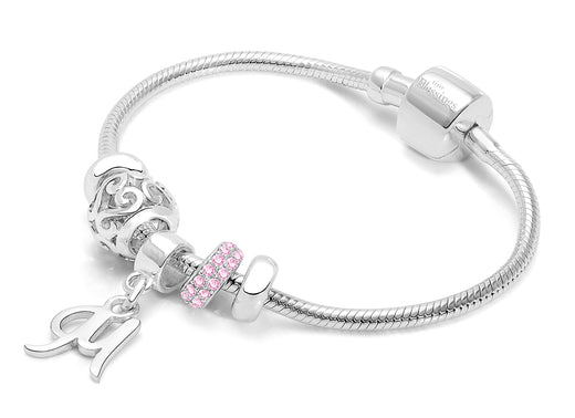 Adoré™ 3 Charm Initial Starter Set, Baby/Children’s Personalized Charm Bracelet for Girls – Sterling Silver