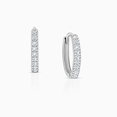 Timeless Pavé Clear CZ 11mm Huggie Hoops, Baby/Children’s Earrings – Sterling Silver