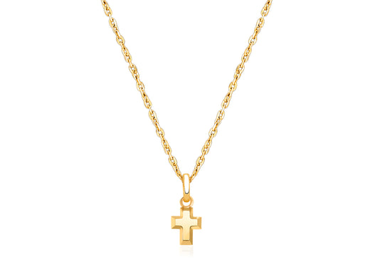 Simple Cross, Teeny Tiny Children’s Necklace for Girls – 14K Gold