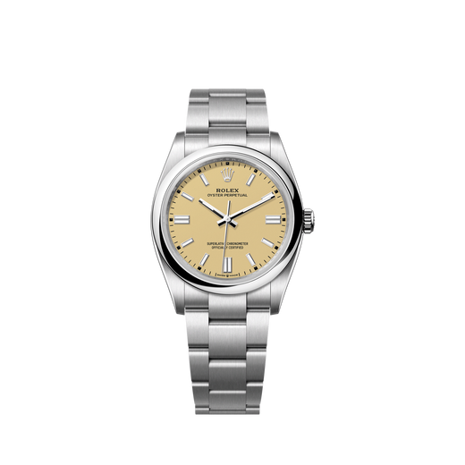 Unworn 2025, Oyster Perpetual, Oystersteel 36mm, Beige dial, Domed Oyster, Ref# 126000-0012, box and papers