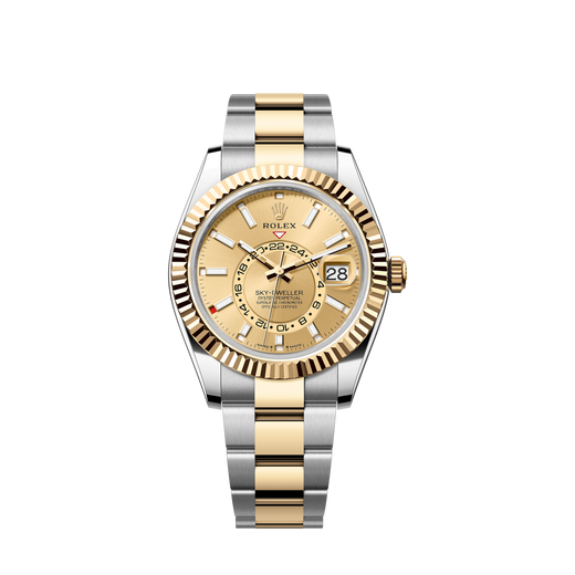Sky-Dweller, 42mm, Oystersteel and 18k Yellow Gold, Champagne, Oyster, Ref# 336933-0001